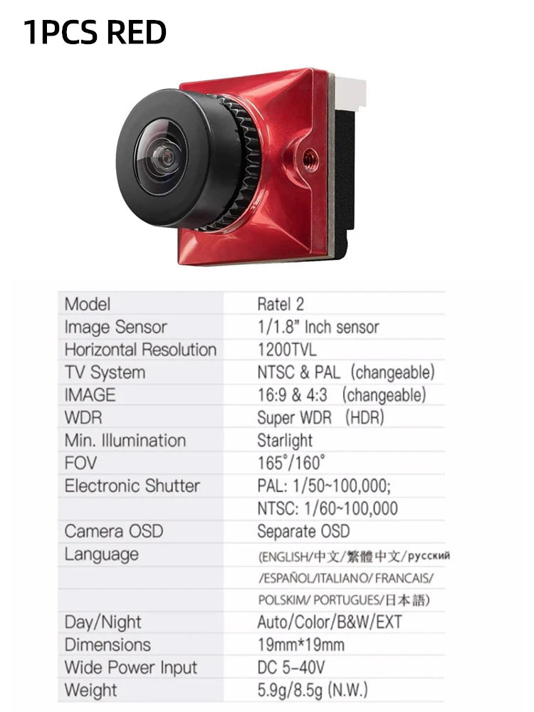 Caddx Ratel 2 V2 / Pro – FPV Camera with Night Vision Lens