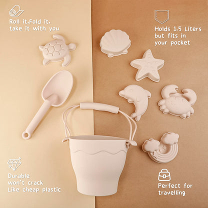 8-Piece Silicone Beach Toy Set