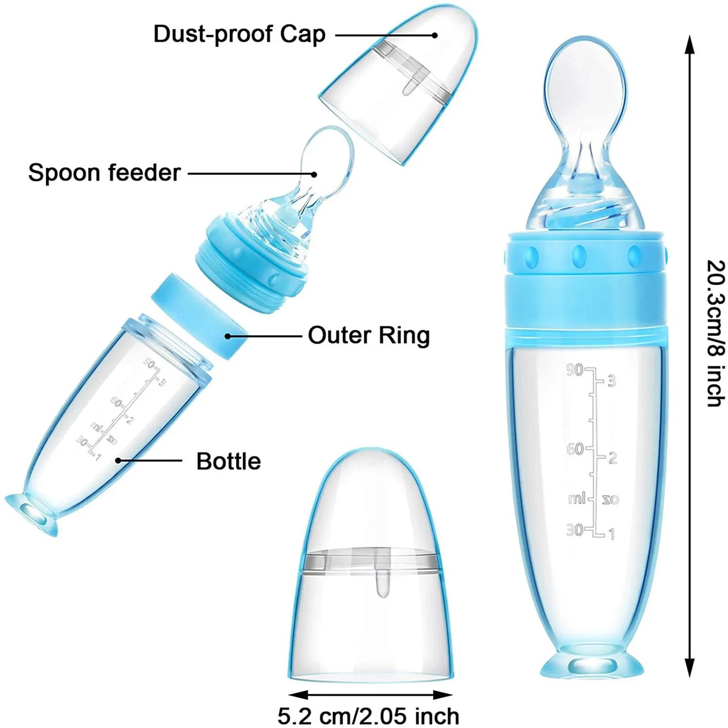 Silicone Squeeze Feeding Bottle Spoon