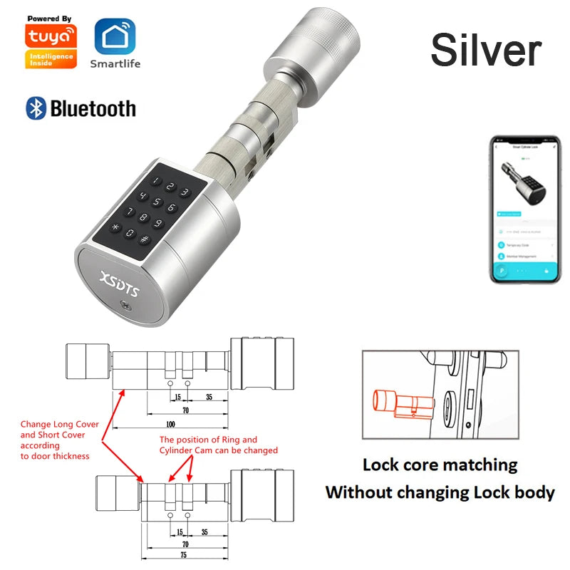 APP Fingerprint Cylinder Smart Door Lock