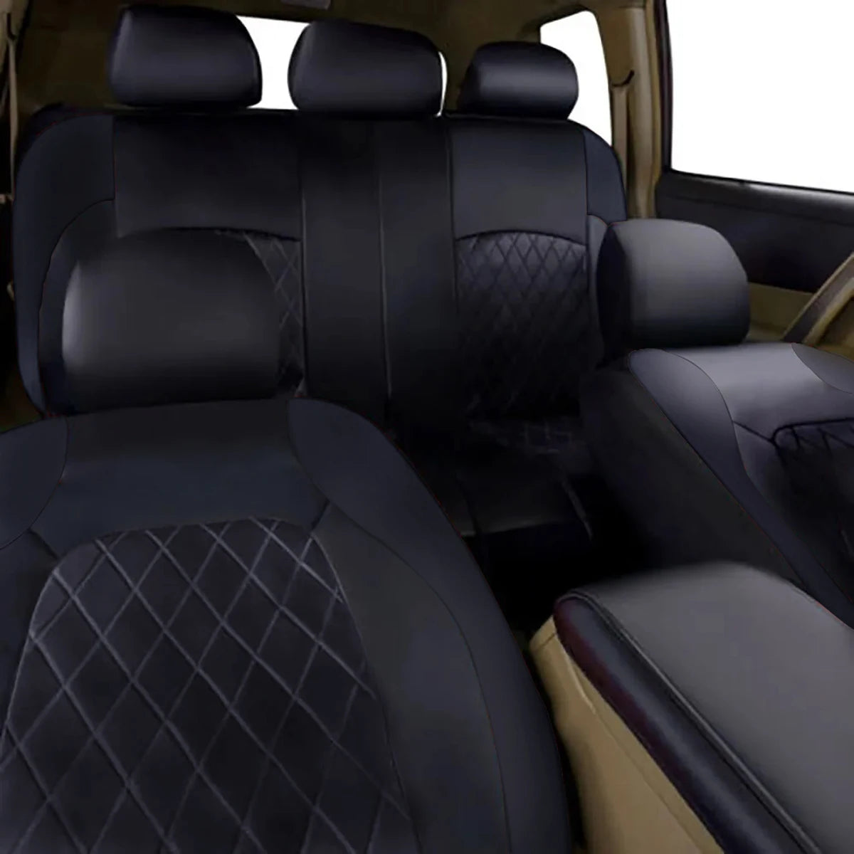 All-Season Quilted PU Leather Car Seat Cover