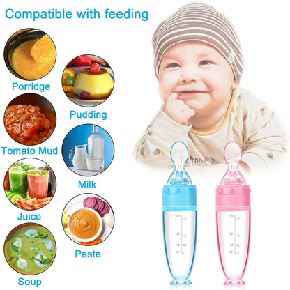 Silicone Squeeze Feeding Bottle Spoon