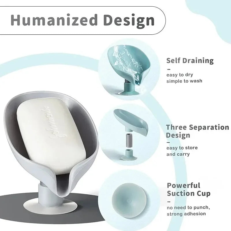 Jabonera de 2 piezas con forma de hoja