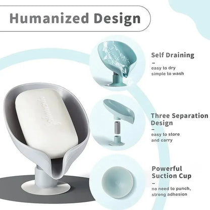 Jabonera de 2 piezas con forma de hoja