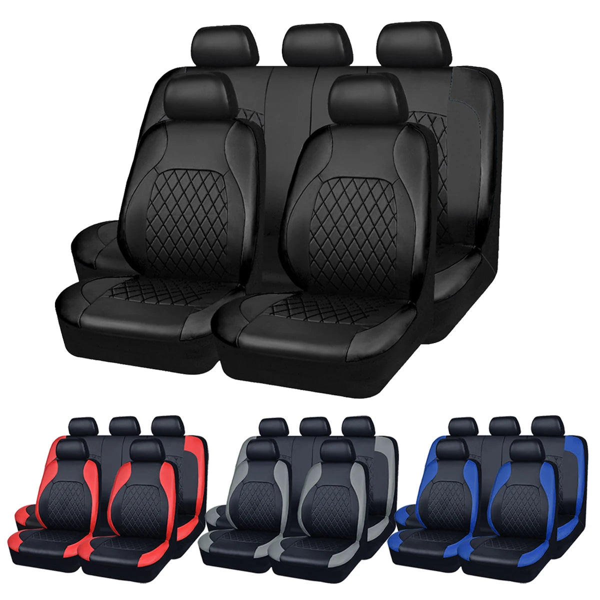 All-Season Quilted PU Leather Car Seat Cover