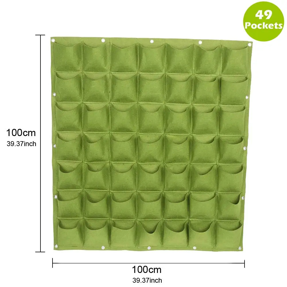 49 Pockets Hanging Vertical Wall Mounted Grow Bags