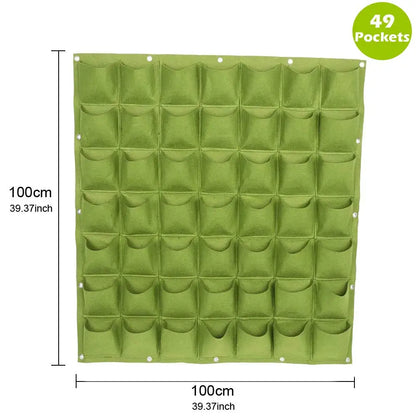 49 Pockets Hanging Vertical Wall Mounted Grow Bags