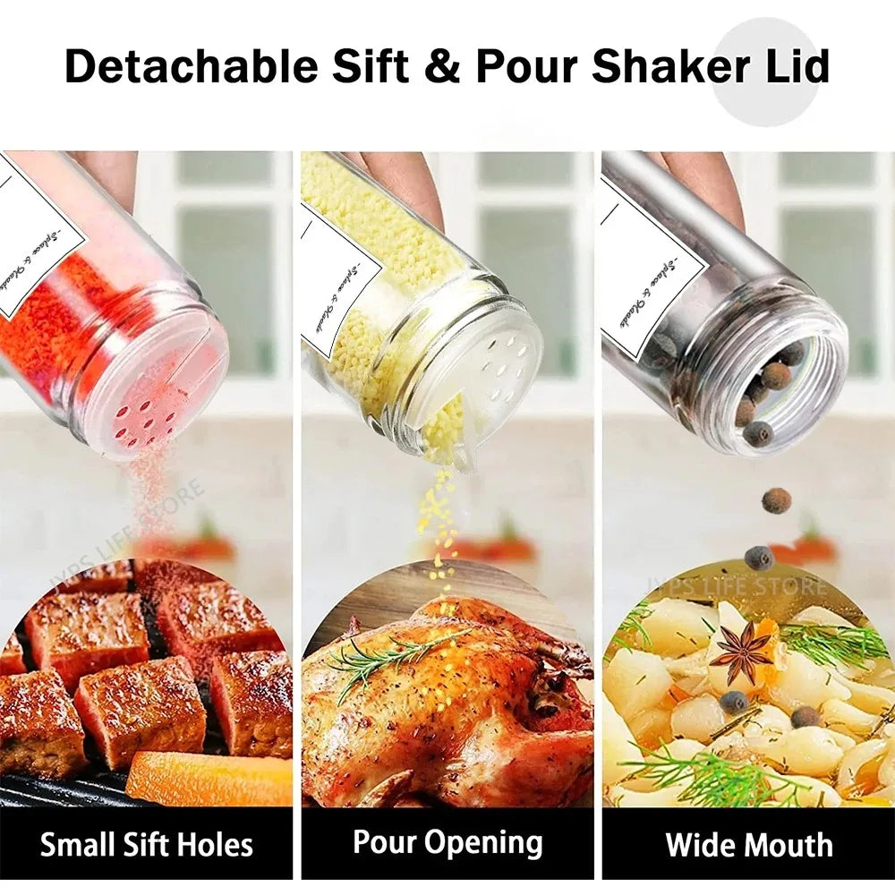 12-Piece Glass Spice Jar Set