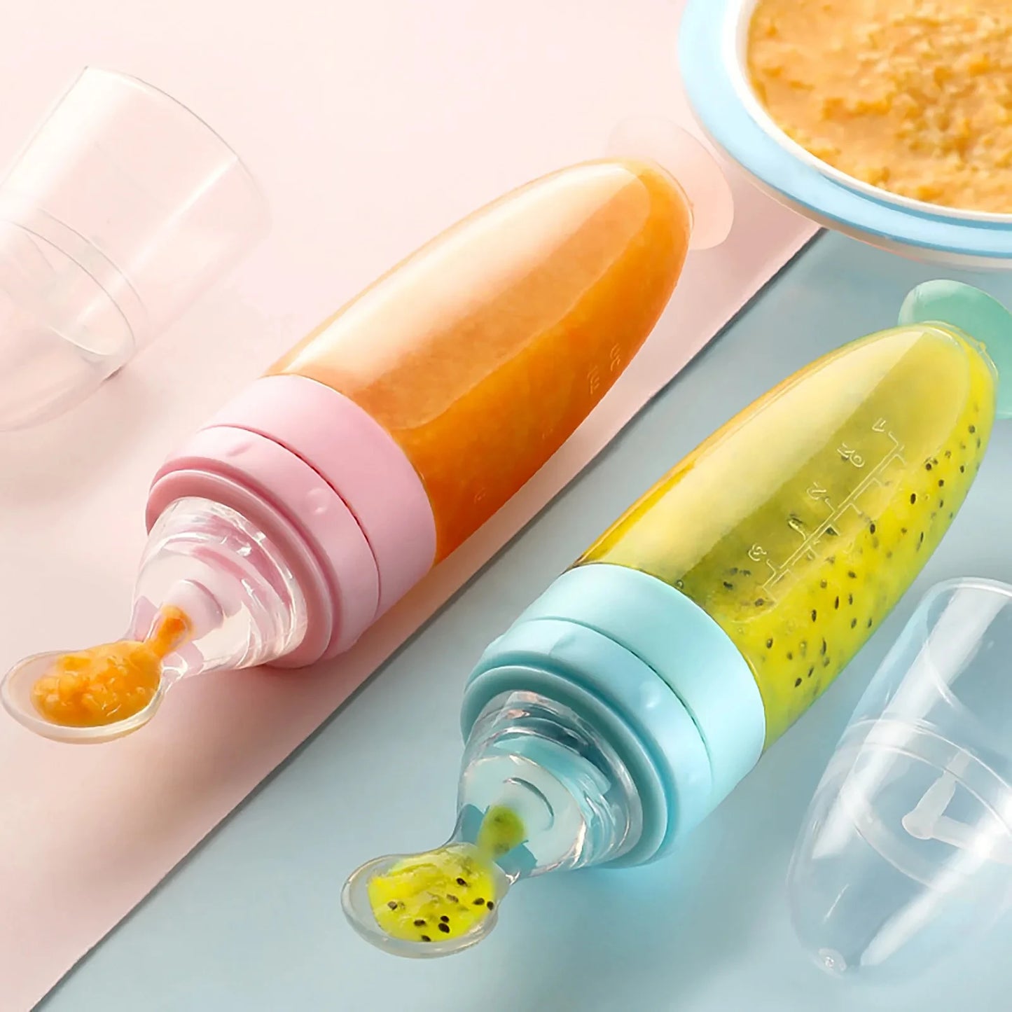 Silicone Squeeze Feeding Bottle Spoon