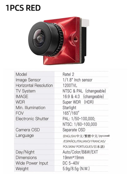 Caddx Ratel 2 V2 / Pro – FPV Camera with Night Vision Lens