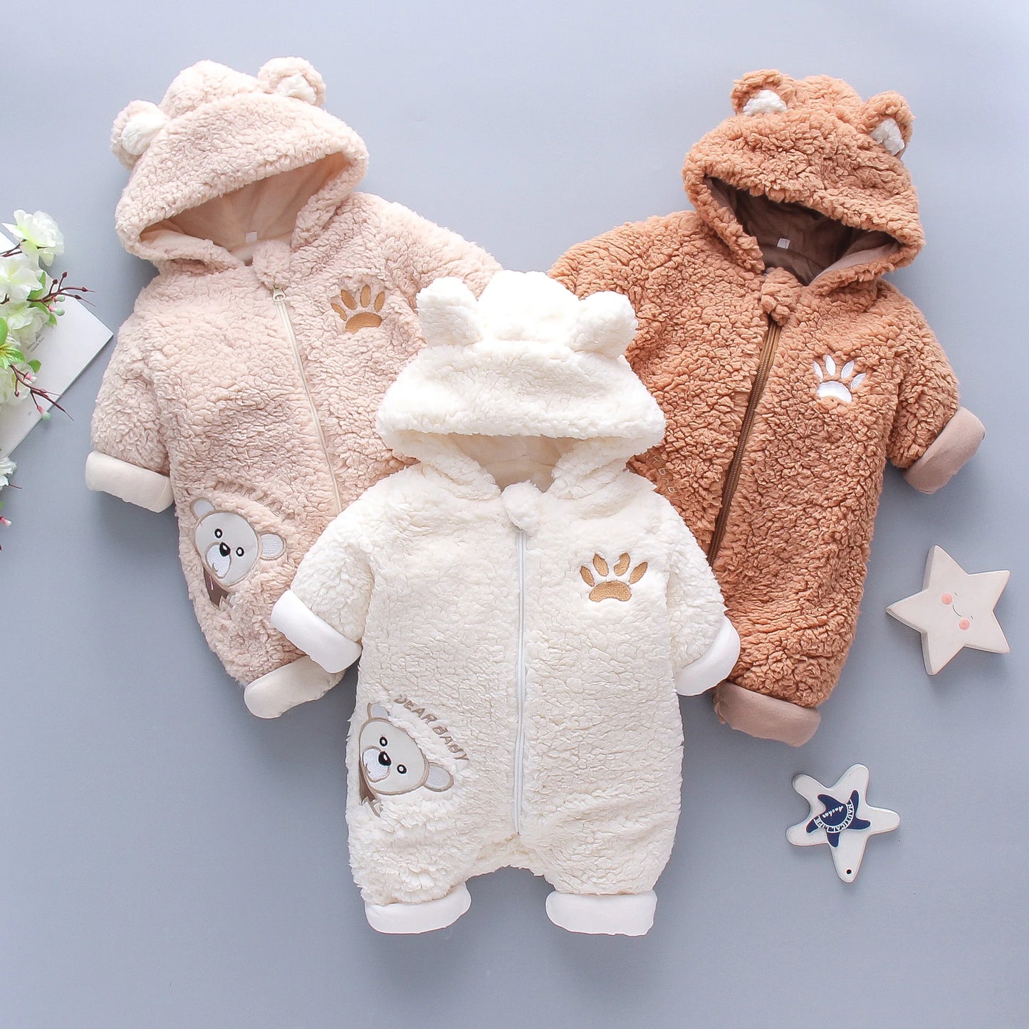 Baby Winter Cotton Fleece Romper