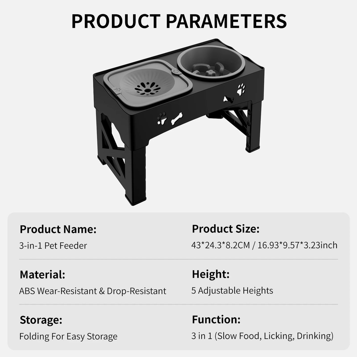 3 In 1 Pet Feeder Slow Feed Bowls