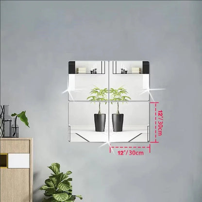 4PCS 3D Self-Adhesive Mirror Wall Stickers