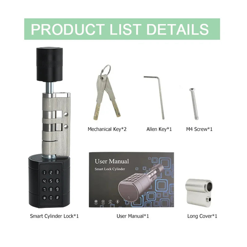 APP Fingerprint Cylinder Smart Door Lock