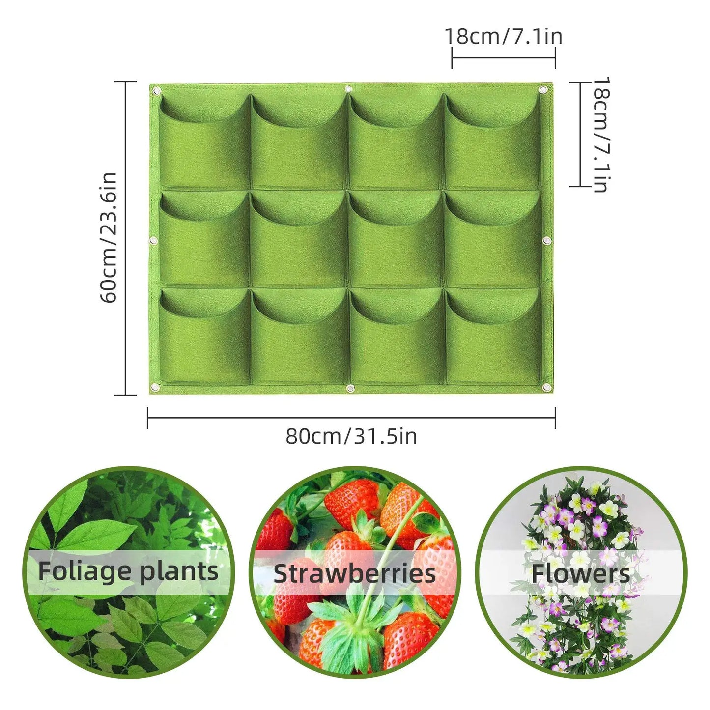49 Pockets Hanging Vertical Wall Mounted Grow Bags