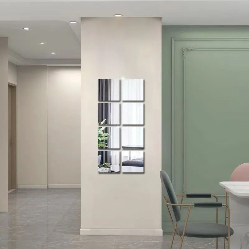 4PCS 3D Self-Adhesive Mirror Wall Stickers