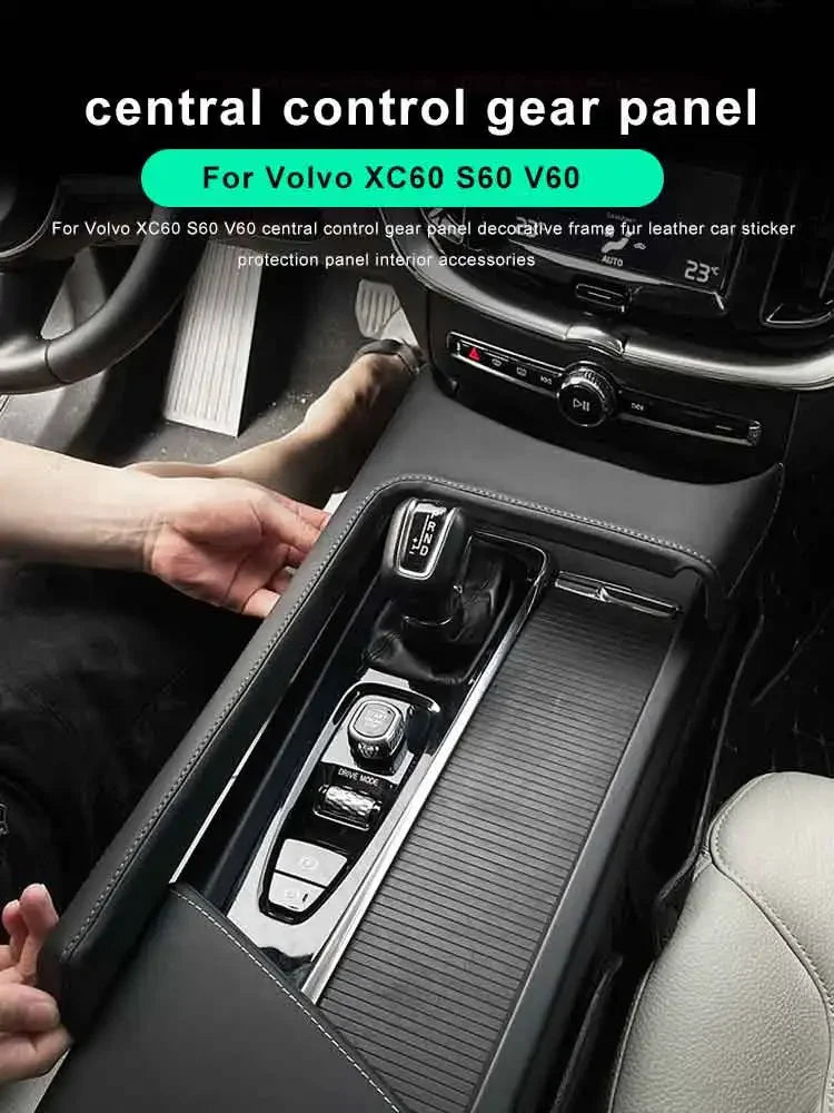 Central Control Gear Shift Panel Leather Decorative Frame