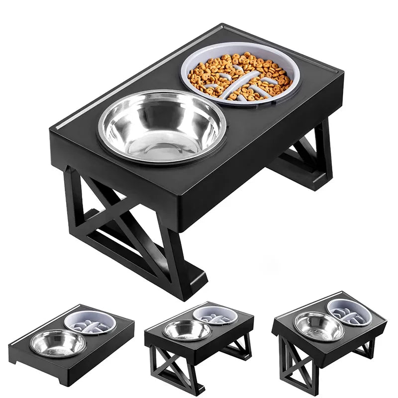 Dog Double Elevated Bowls with Stand