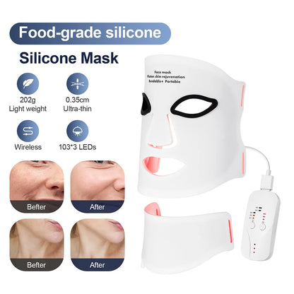 Silicone LED Face & Neck Mask – 7-Color Light Therapy Beauty Device