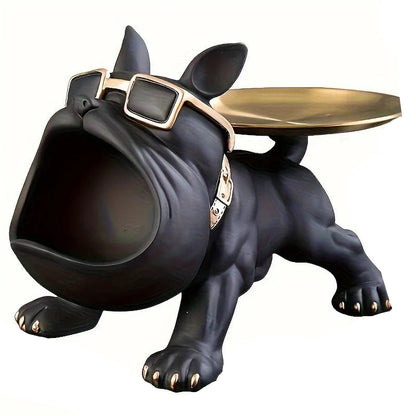 Black Bulldog Storage Decoration