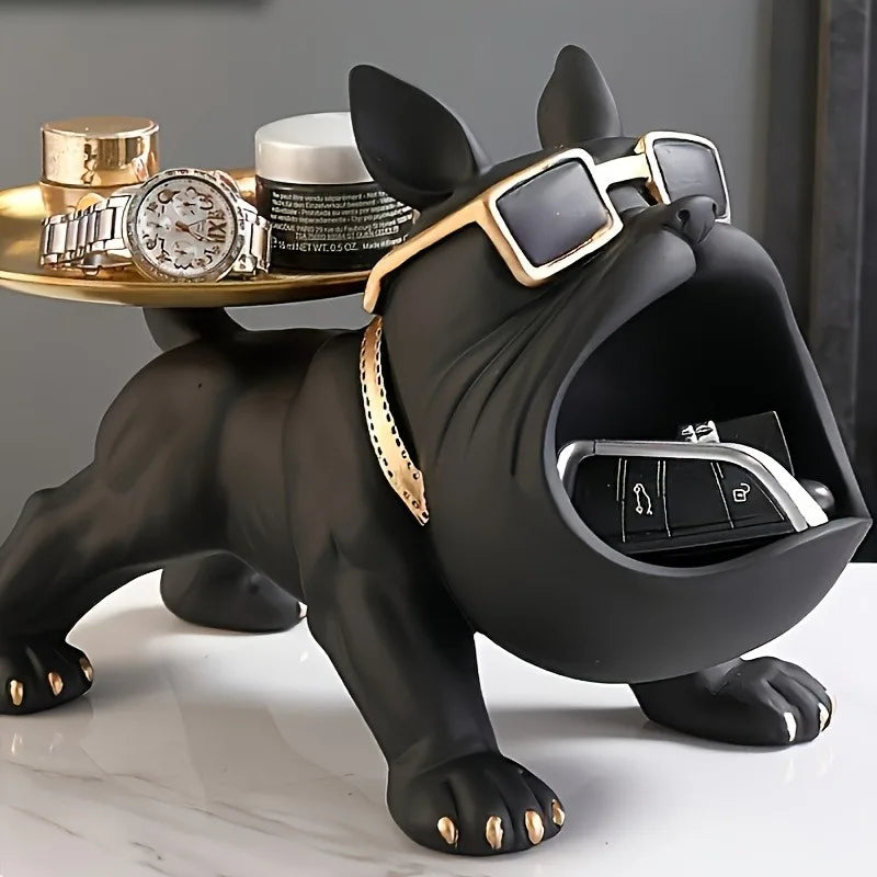 Black Bulldog Storage Decoration