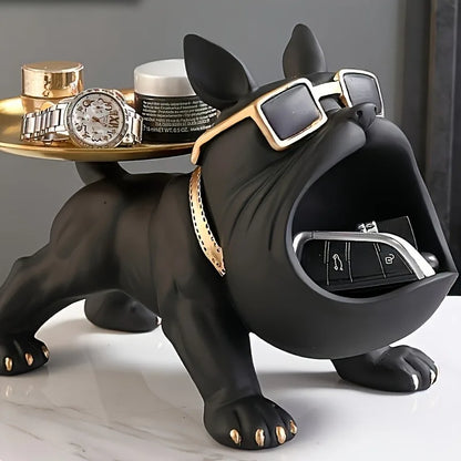 Black Bulldog Storage Decoration