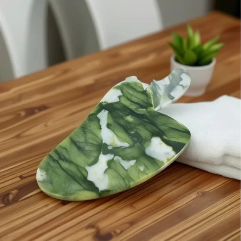 Tablero Gua Sha de jade natural