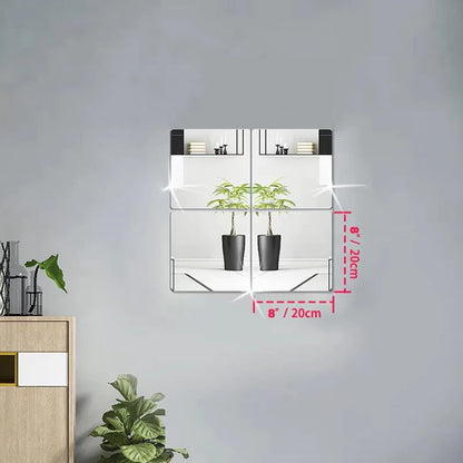 4PCS 3D Self-Adhesive Mirror Wall Stickers