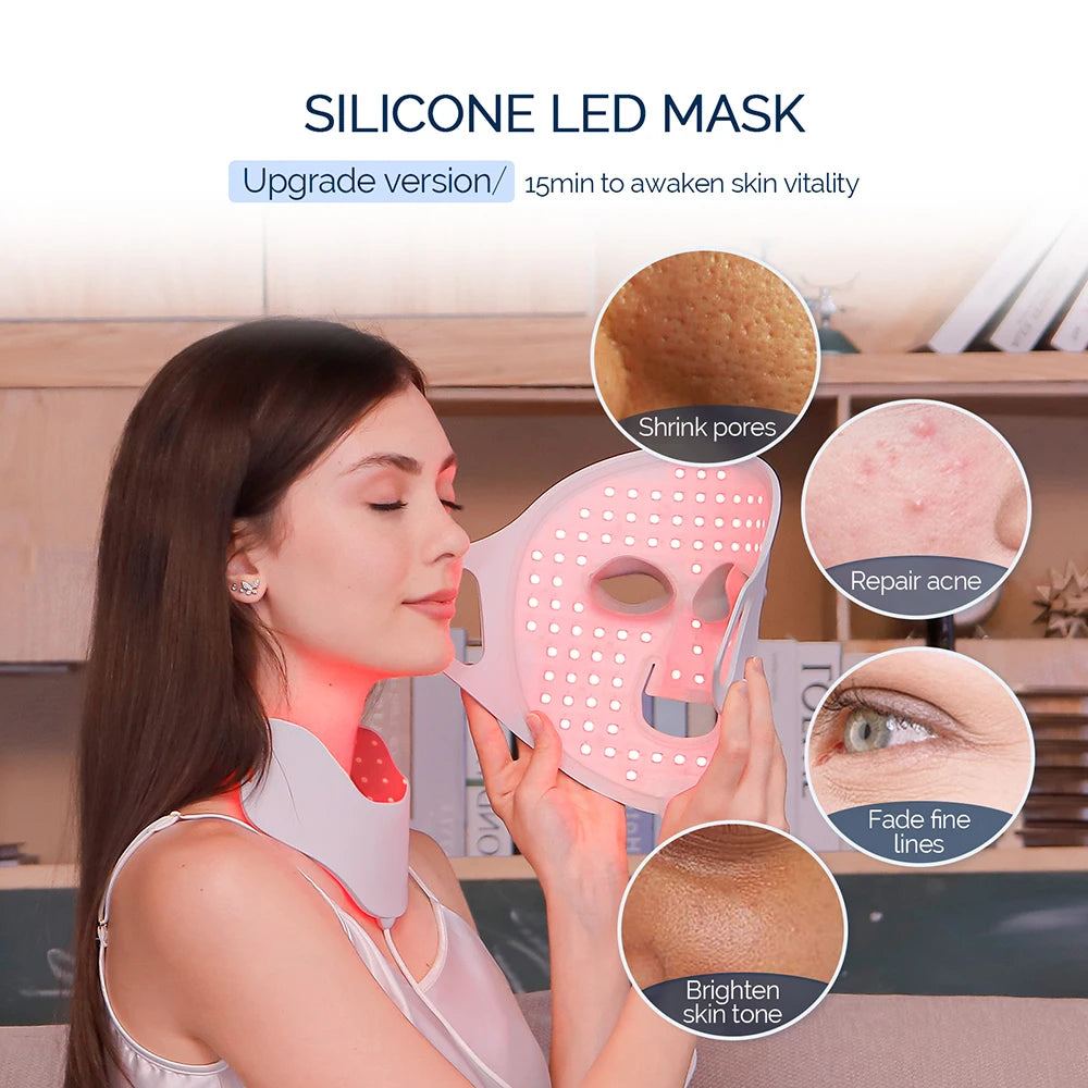 Máscara LED de 7 colores para rostro y cuello