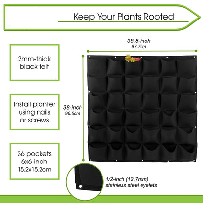 49 Pockets Hanging Vertical Wall Mounted Grow Bags