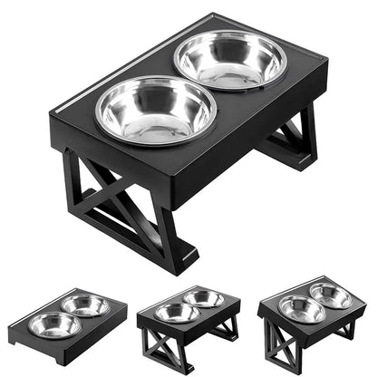 Dog Double Elevated Bowls with Stand
