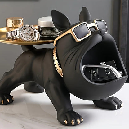 Black Bulldog Storage Decoration