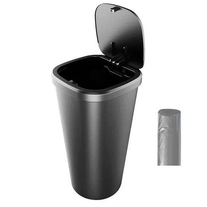Contenedor de basura para automóvil con tapa de apertura con clic
