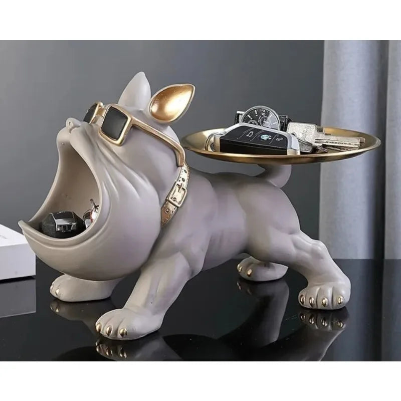 Black Bulldog Storage Decoration