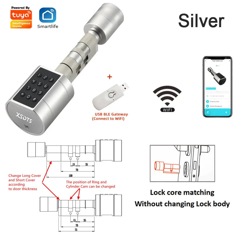 APP Fingerprint Cylinder Smart Door Lock