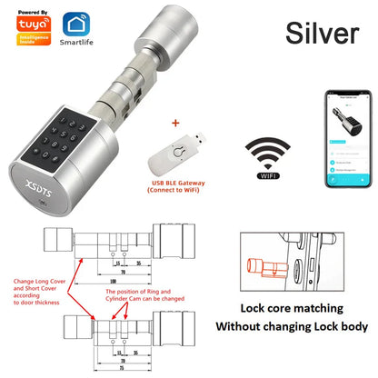 APP Fingerprint Cylinder Smart Door Lock