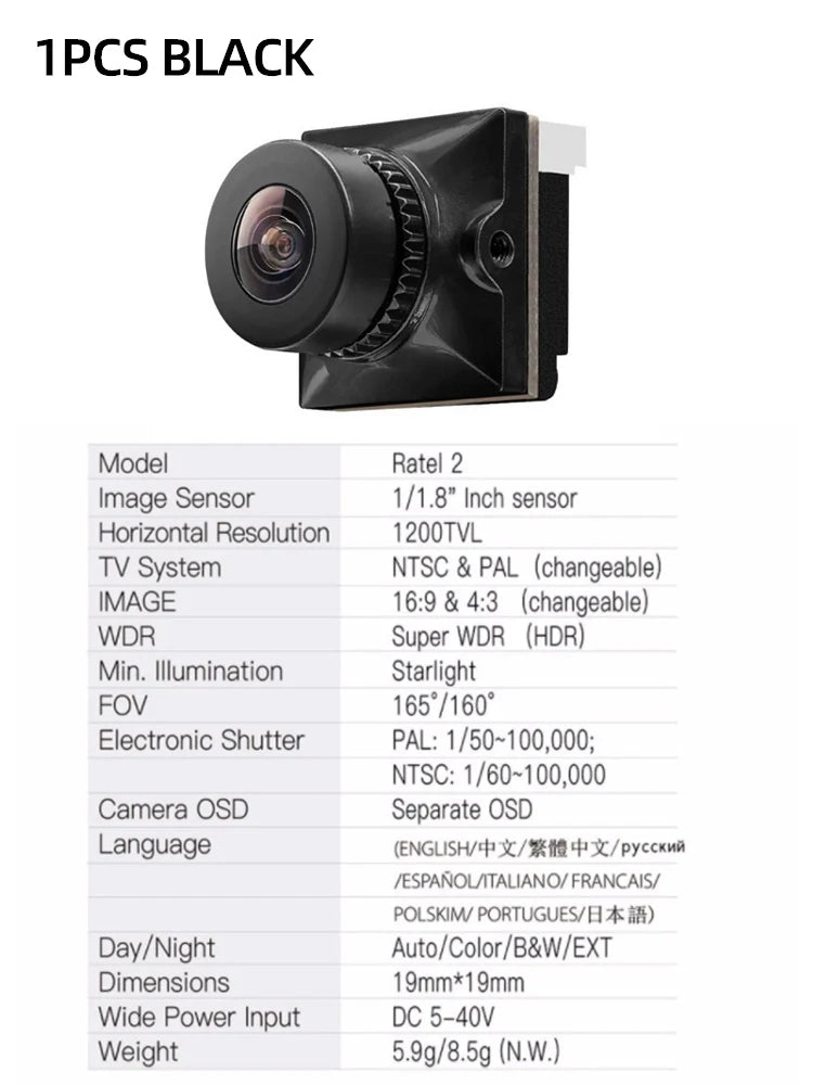 Caddx Ratel 2 V2 / Pro – FPV Camera with Night Vision Lens