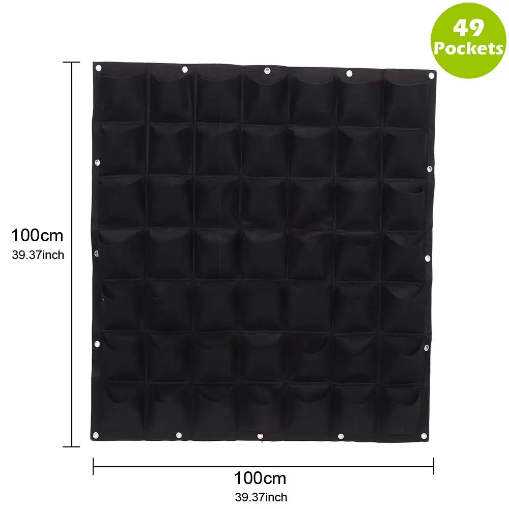 49 Pockets Hanging Vertical Wall Mounted Grow Bags