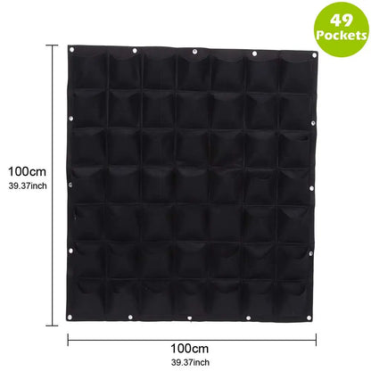 49 Pockets Hanging Vertical Wall Mounted Grow Bags