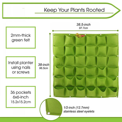 49 Pockets Hanging Vertical Wall Mounted Grow Bags