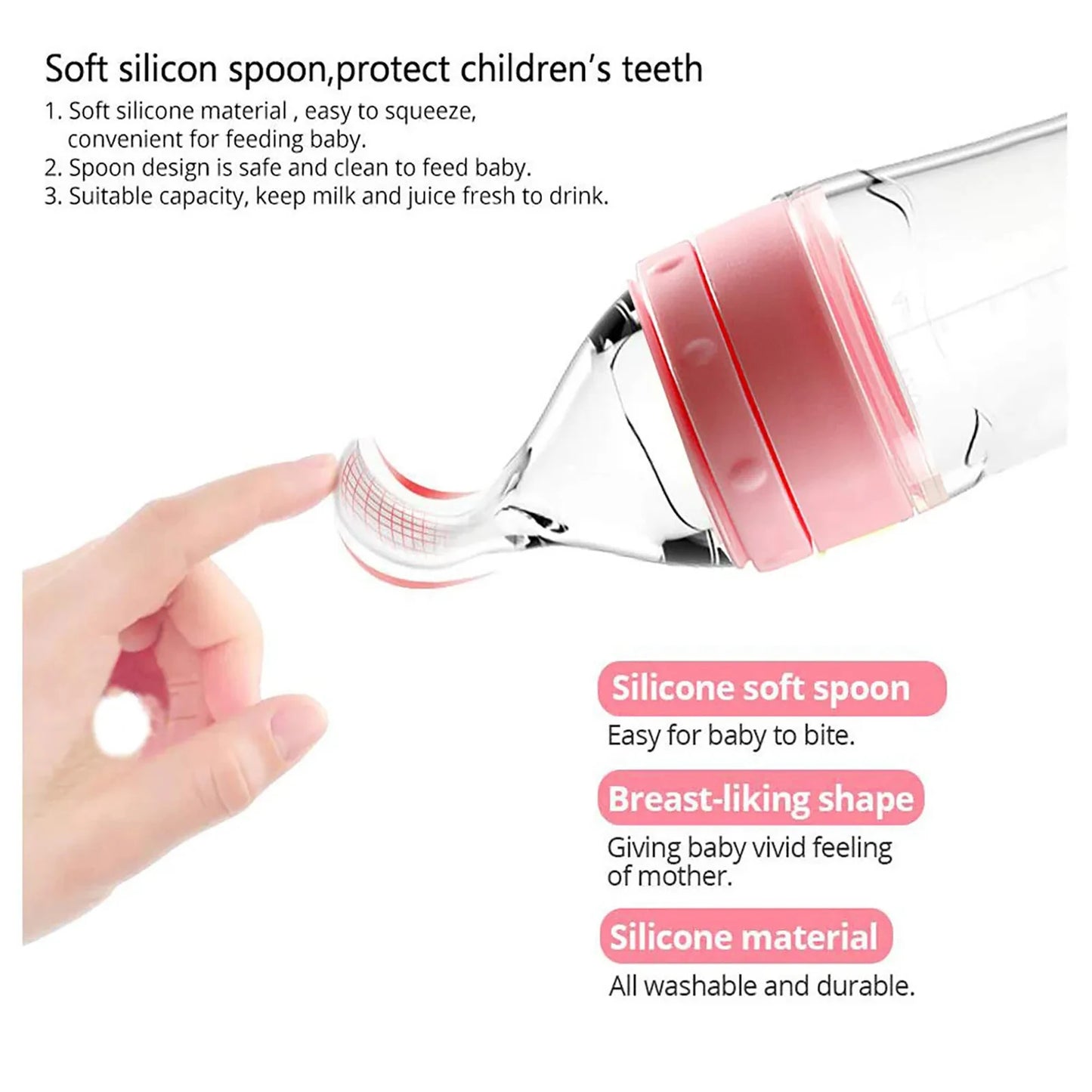 Silicone Squeeze Feeding Bottle Spoon