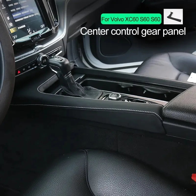 Central Control Gear Shift Panel Leather Decorative Frame